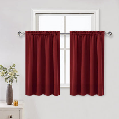 DWCN Blackout Curtains for Bedroom Living Room 42 x 63 Inch Long Black