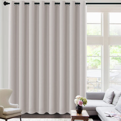 H.VERSAILTEX 100% Blackout Curtains for Bedroom Black Out Curtains 96 inch Thermal Insulated Long Blackout Curtains for Living Room, Energy Saving Curtains for Patio Door Grommet (1 Panel, Jet Black)