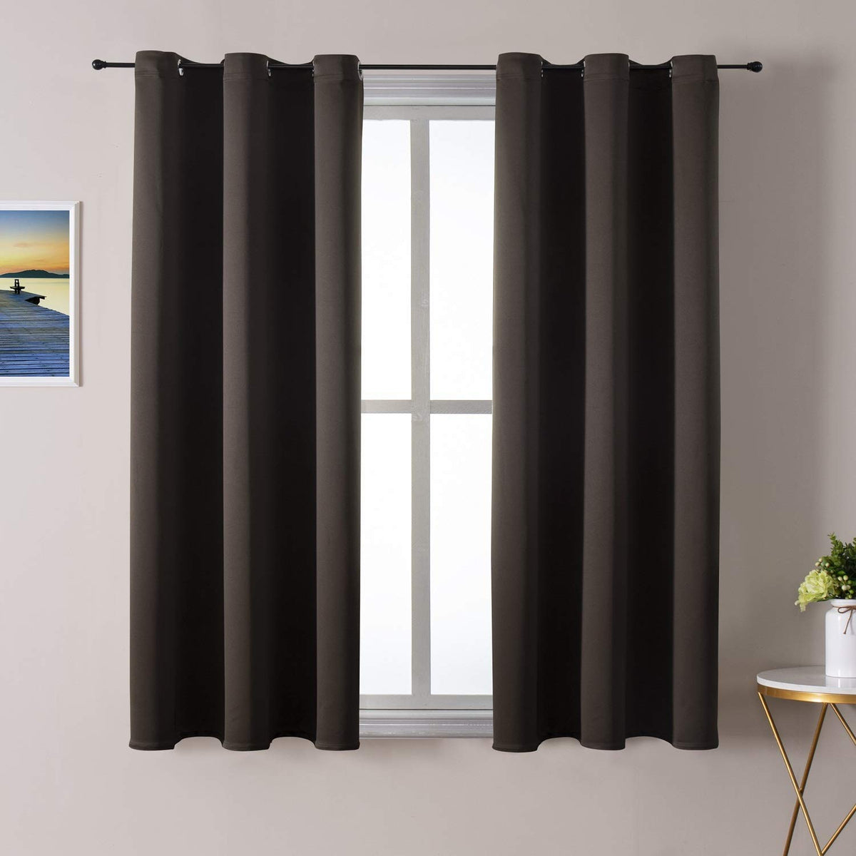 ChrisDowa Blackout Curtains for Bedroom and Living Room 63 Inches Long