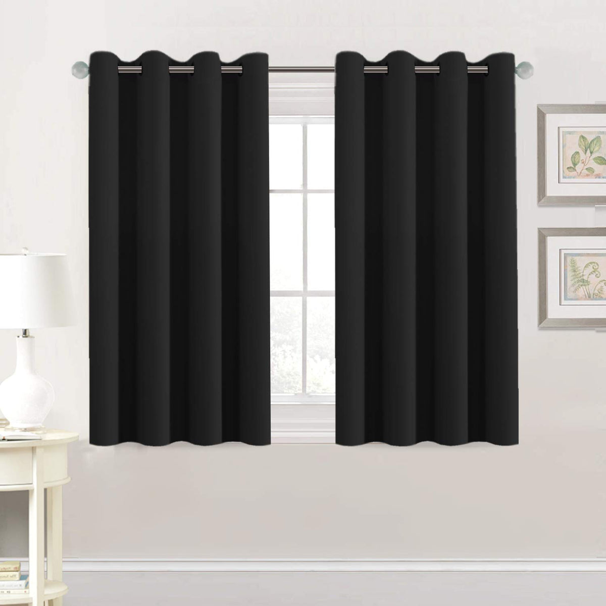 H.VERSAILTEX Blackout Curtains for Bedroom Thermal Insulated Room Darkening Living Room Curtains 63 Inch Long Grommet Privacy Protection Window Curtain Panels/Drapes for Nursery,2 Panels,Ivory/Cream