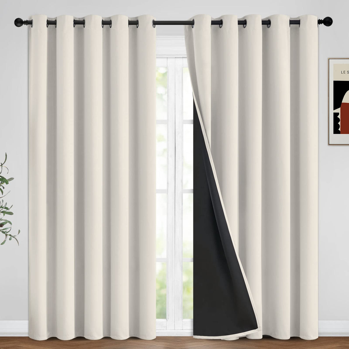 Yakamok Burgundy Red Blackout Curtains 84 inches Long for Bedroom 38" Wide