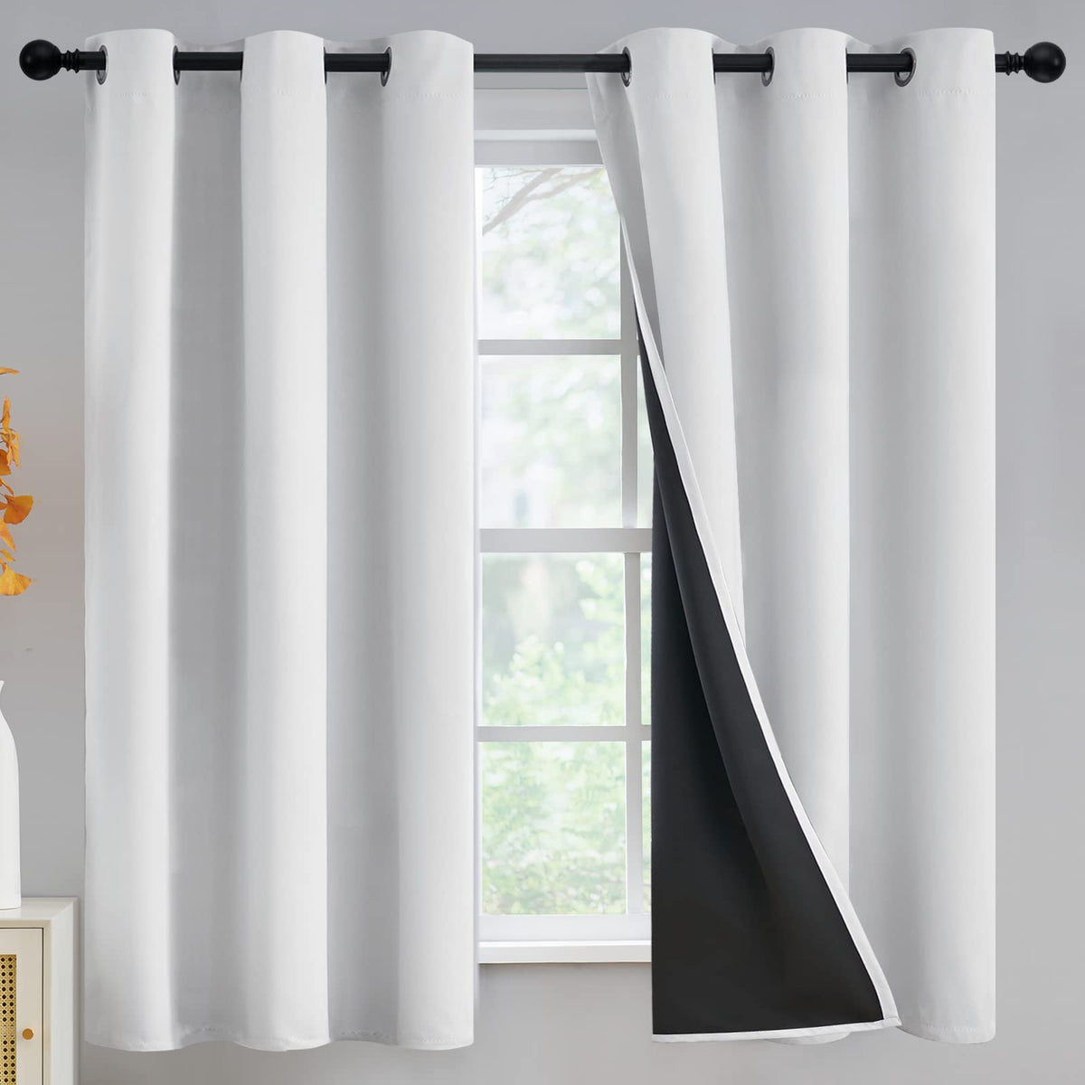 Yakamok Burgundy Red Blackout Curtains 84 inches Long for Bedroom 38" Wide