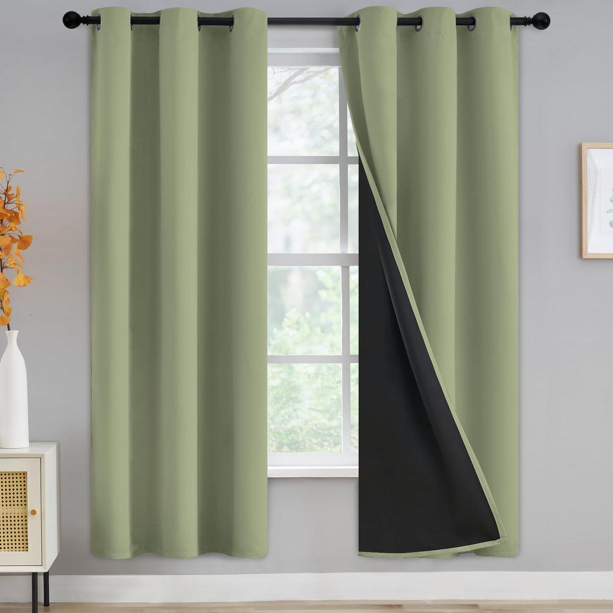 Yakamok Burgundy Red Blackout Curtains 84 inches Long for Bedroom 38" Wide