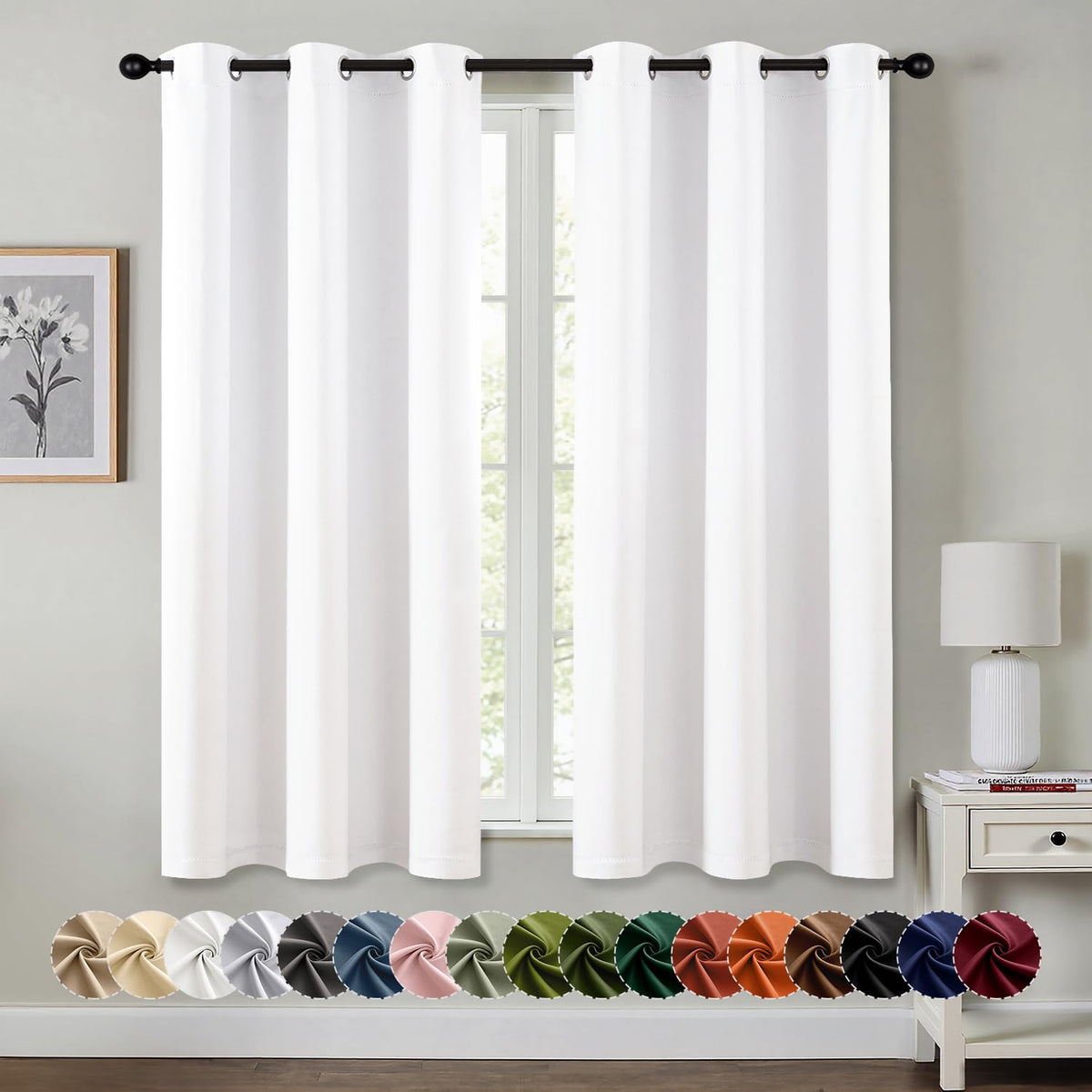 MIULEE Blackout Curtains for Bedroom 2 Panels 40 x 63 Inch Long Pink