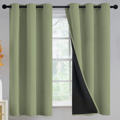 Yakamok Burgundy Red Blackout Curtains 84 inches Long for Bedroom 38" Wide