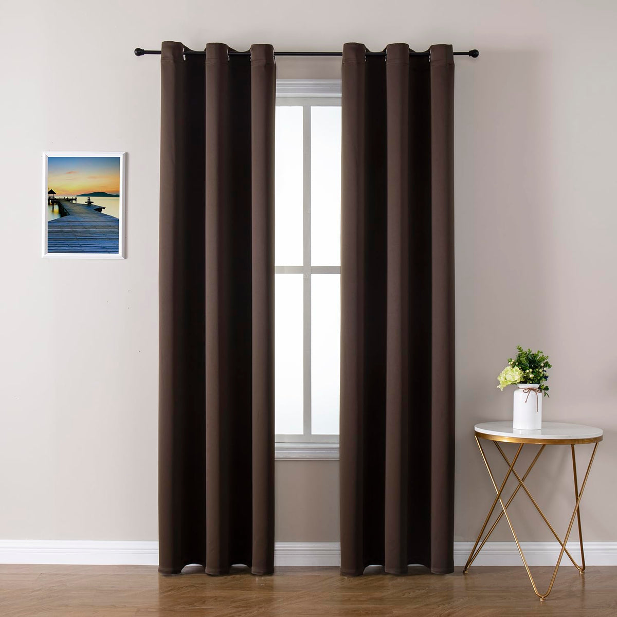ChrisDowa Blackout Curtains for Bedroom and Living Room 63 Inches Long