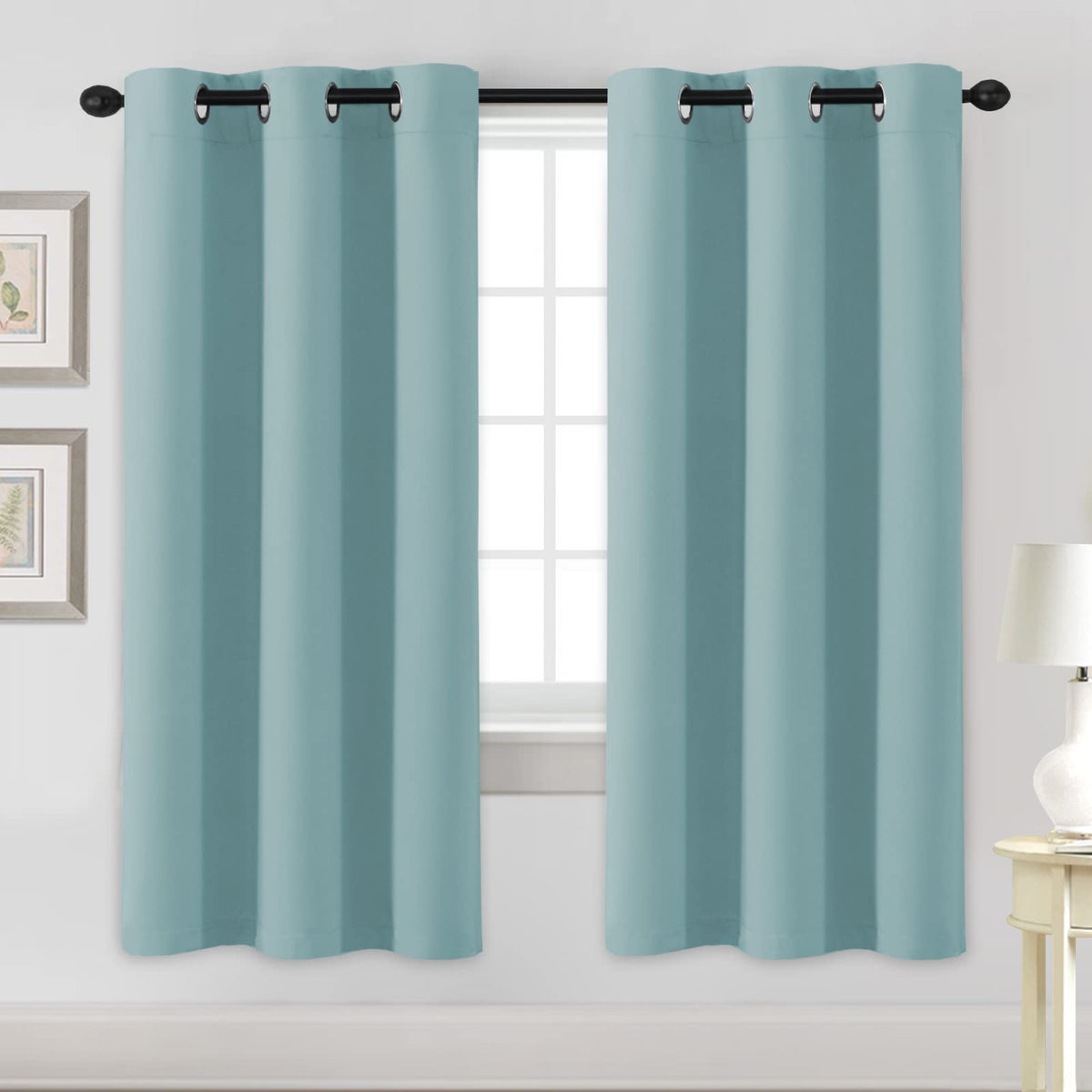 H.VERSAILTEX Blackout Curtains for Bedroom Thermal Insulated Room Darkening Living Room Curtains 63 Inch Long Grommet Privacy Protection Window Curtain Panels/Drapes for Nursery,2 Panels,Ivory/Cream