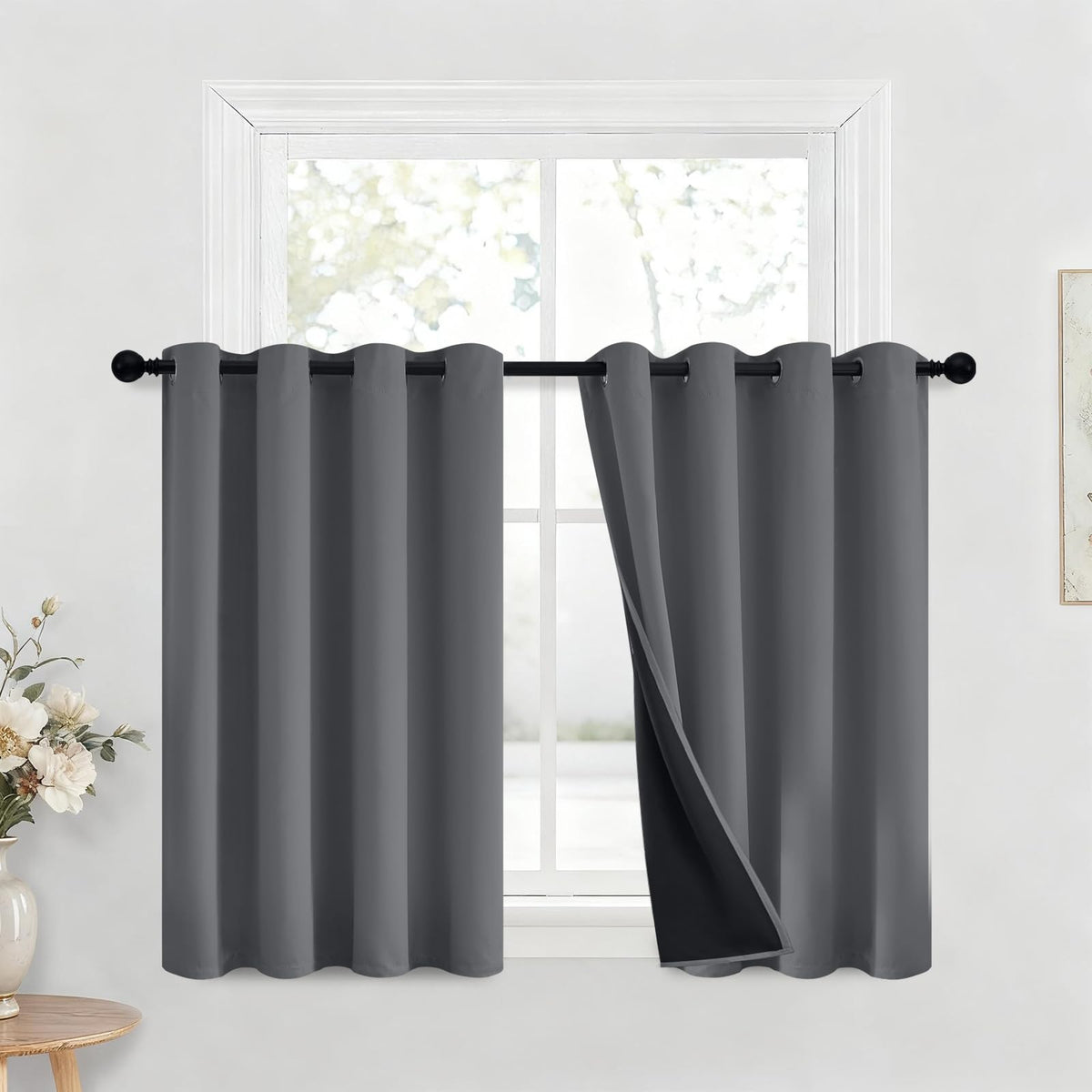 Yakamok Burgundy Red Blackout Curtains 84 inches Long for Bedroom 38" Wide