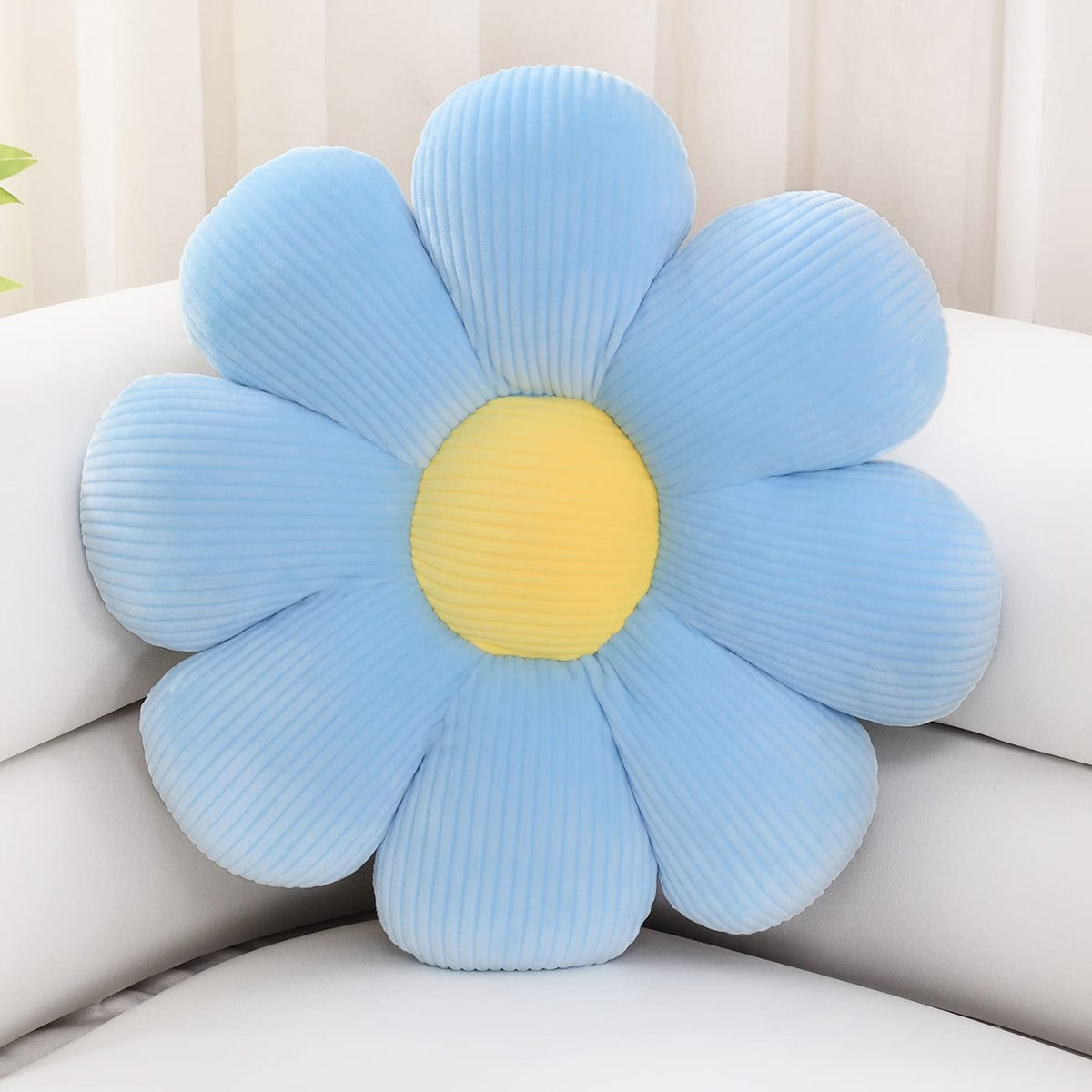 Sioloc Flower Pillow Shaped Throw Pillow Butt Cushion Flower Floor Pillow,Seating Cushion,Cute Room Decor & Plush Pillow for Bedroom Sofa Chair(Green,15.7'')