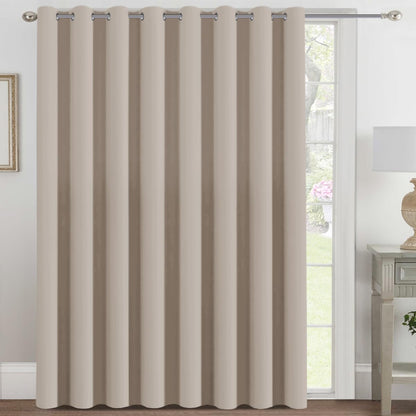 H.VERSAILTEX 100% Blackout Curtains for Bedroom Black Out Curtains 96 inch Thermal Insulated Long Blackout Curtains for Living Room, Energy Saving Curtains for Patio Door Grommet (1 Panel, Jet Black)