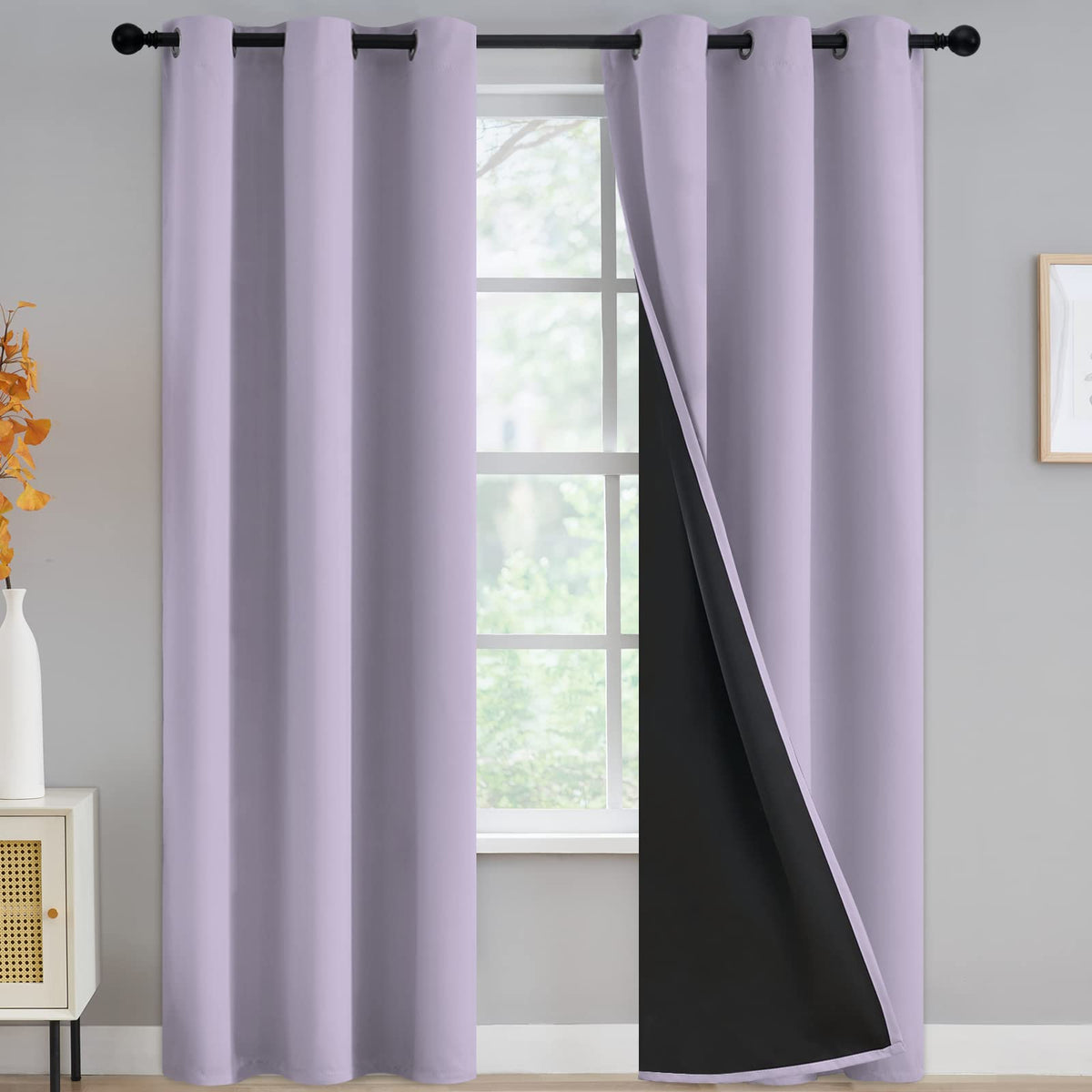 Yakamok Burgundy Red Blackout Curtains 84 inches Long for Bedroom 38" Wide