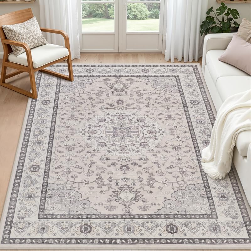 8x10 Area Rugs Living Room: Bedroom Neutral Washable Carpet Beige