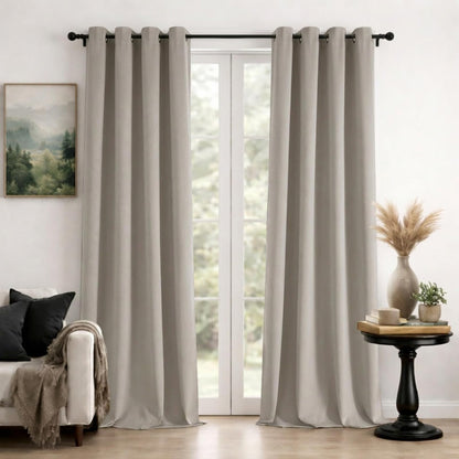 Simplebrand Sage Green Blackout Curtains 84 Inch Length 2 Panels Set for Bedroom/Living Room, Solid Room Darkening Thermal Insulated Grommet Energy Saving Window Treatment Drapes, Each 52" Wide