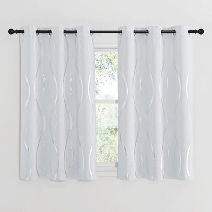 NICETOWN Grey Blackout Striped Pattern Curtains for Living Room, 52 x 84
