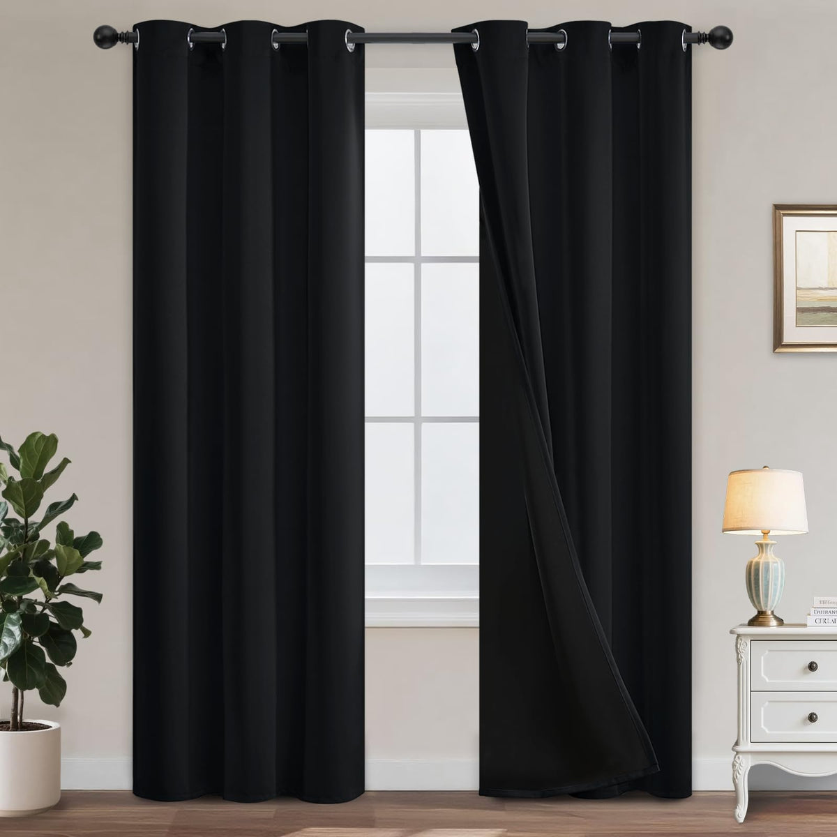Yakamok Burgundy Red Blackout Curtains 84 inches Long for Bedroom 38" Wide