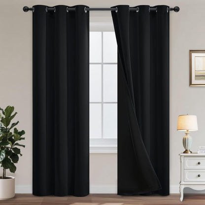 Yakamok Burgundy Red Blackout Curtains 84 inches Long for Bedroom 38" Wide