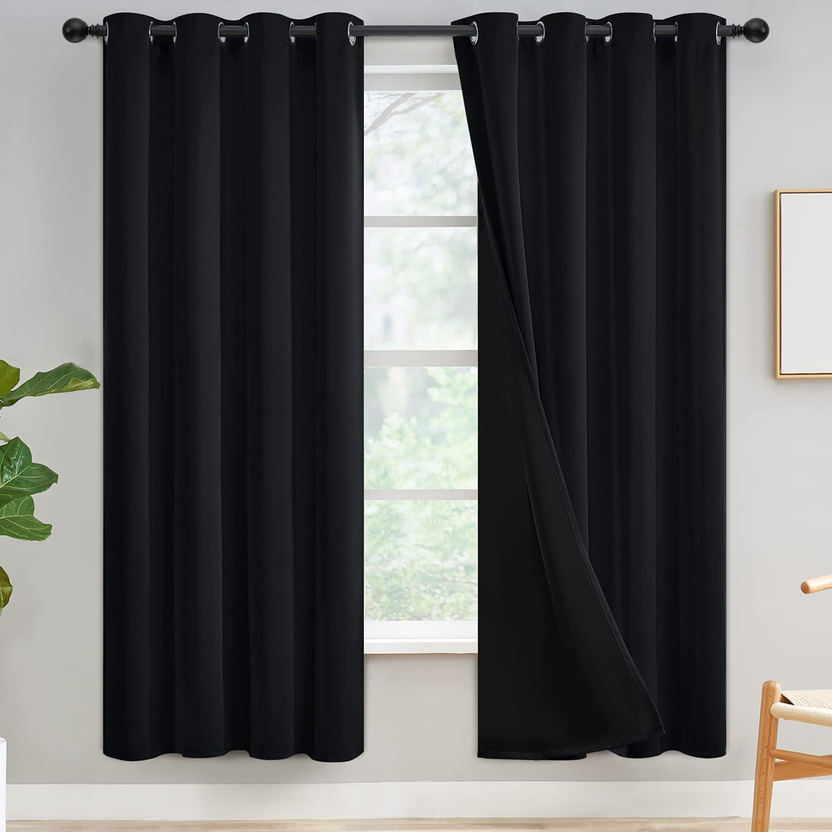 Yakamok Burgundy Red Blackout Curtains 84 inches Long for Bedroom 38" Wide