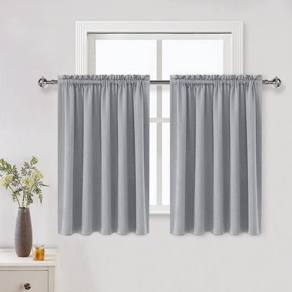 DWCN Blackout Curtains for Bedroom Living Room 42 x 63 Inch Long Black