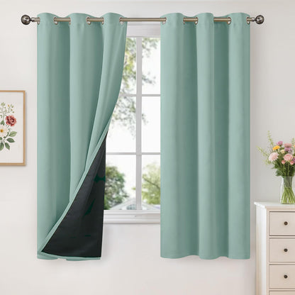 YoungsTex Black Blackout Curtains for Bedroom, Thermal Drapes Heat Blocking