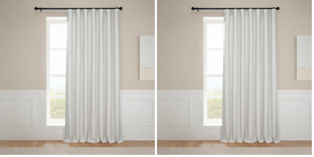 Faux Linen Curtains for Living Room (1 Panel) - 50W X 108L, Birch Taupe