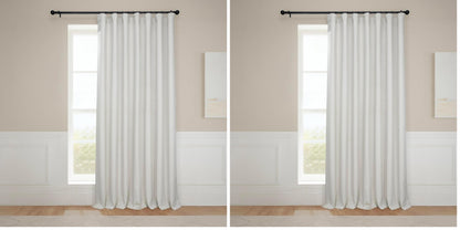 Faux Linen Curtains for Living Room (1 Panel) - 50W X 108L, Birch Taupe