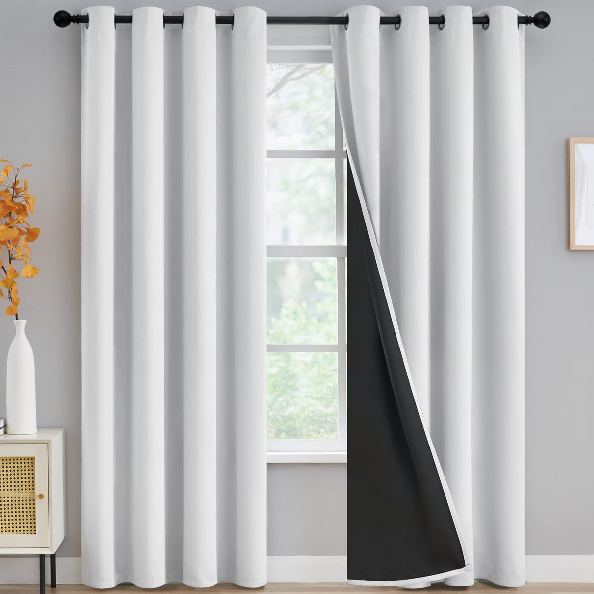 Yakamok Burgundy Red Blackout Curtains 84 inches Long for Bedroom 38" Wide