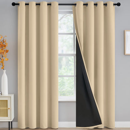 Yakamok Burgundy Red Blackout Curtains 84 inches Long for Bedroom 38" Wide