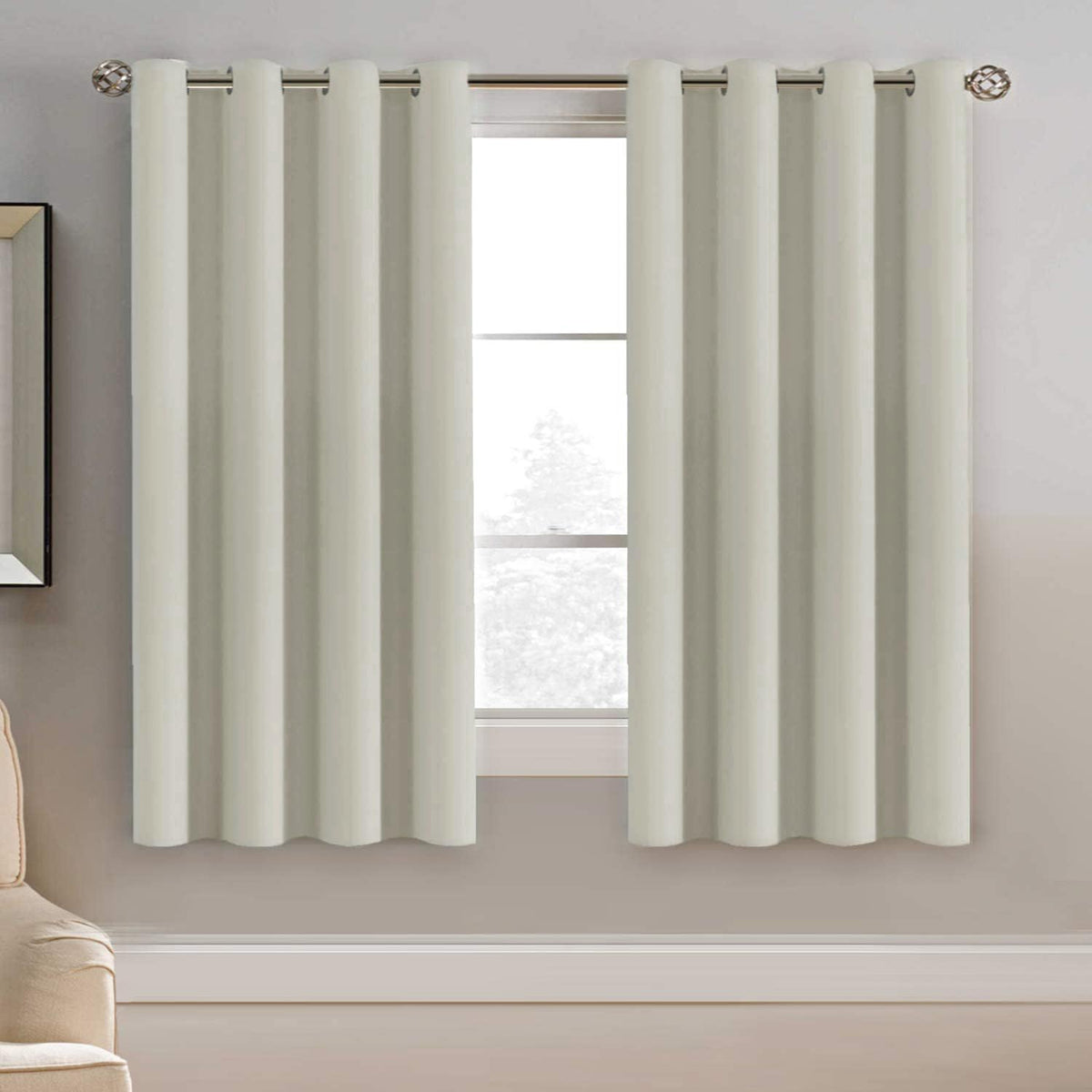 H.VERSAILTEX 100% Blackout Curtains for Bedroom Black Out Curtains 96 inch Thermal Insulated Long Blackout Curtains for Living Room, Energy Saving Curtains for Patio Door Grommet (1 Panel, Jet Black)