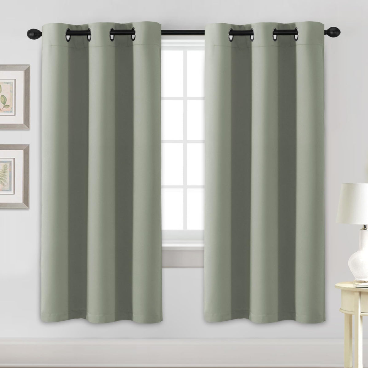 H.VERSAILTEX Blackout Curtains for Bedroom Thermal Insulated Room Darkening Living Room Curtains 63 Inch Long Grommet Privacy Protection Window Curtain Panels/Drapes for Nursery,2 Panels,Ivory/Cream