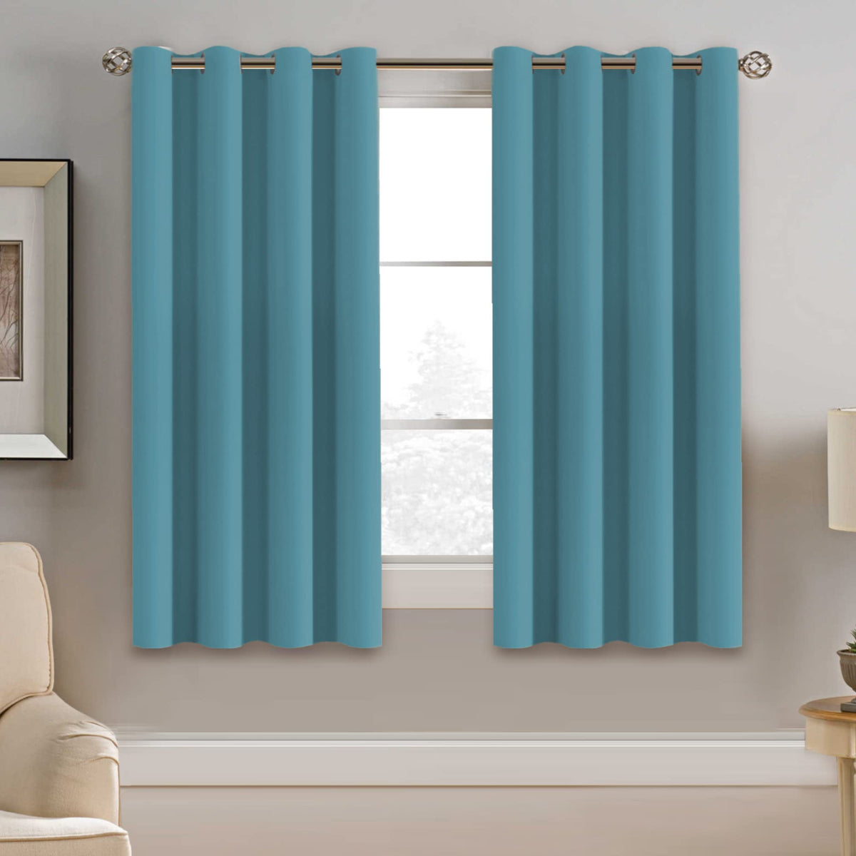 H.VERSAILTEX 100% Blackout Curtains for Bedroom Black Out Curtains 96 inch Thermal Insulated Long Blackout Curtains for Living Room, Energy Saving Curtains for Patio Door Grommet (1 Panel, Jet Black)