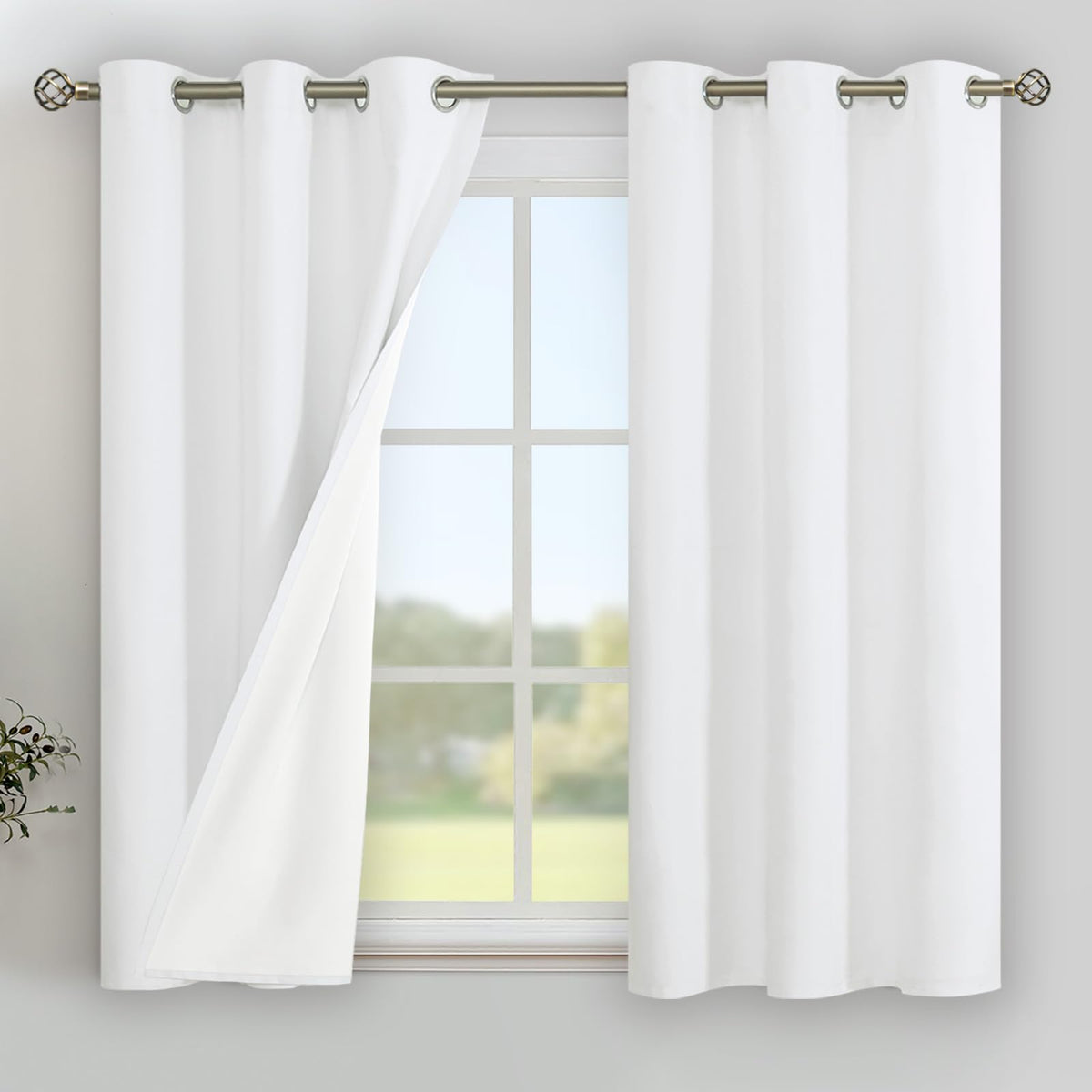 YoungsTex Black Blackout Curtains for Bedroom, Thermal Drapes Heat Blocking
