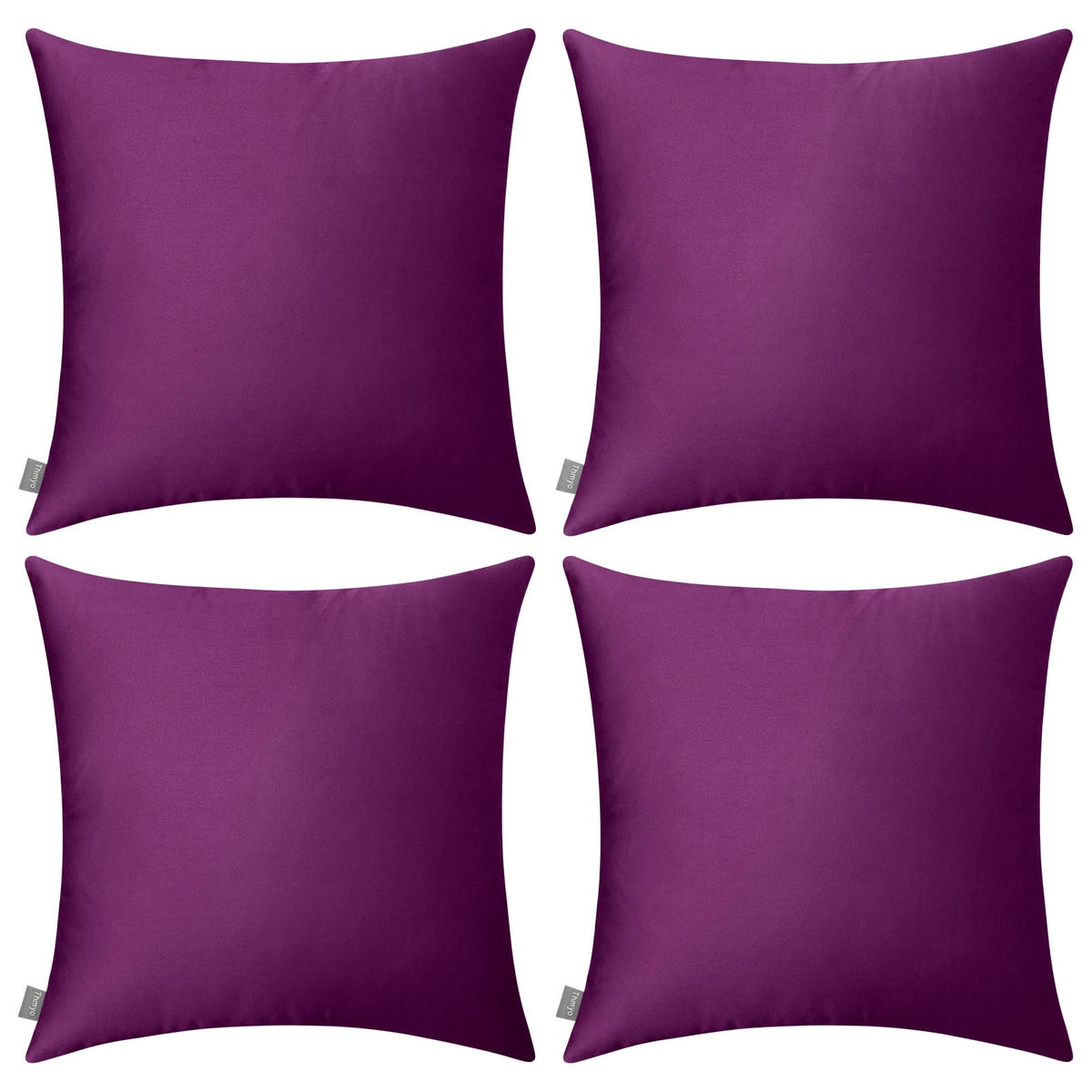 Thmyo 4-Pack 100% Cotton Solid Decorative Throw Pillow Case 18x18 Orange