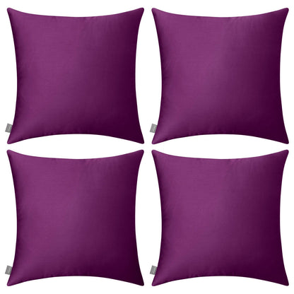 Thmyo 4-Pack 100% Cotton Solid Decorative Throw Pillow Case 18x18 Orange