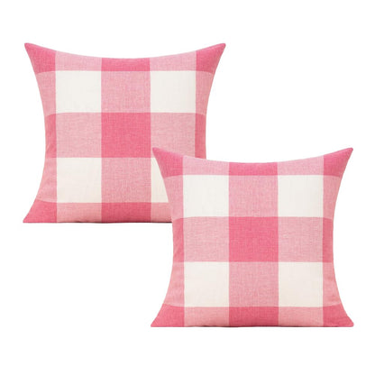 VAKADO Outdoor Plaid Throw Pillow Covers 18x18 Set of 2, Black & White