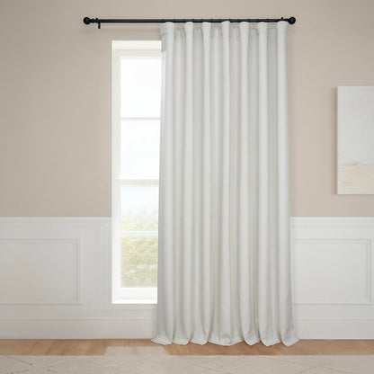 Faux Linen Curtains for Living Room (1 Panel) - 50W X 108L, Birch Taupe