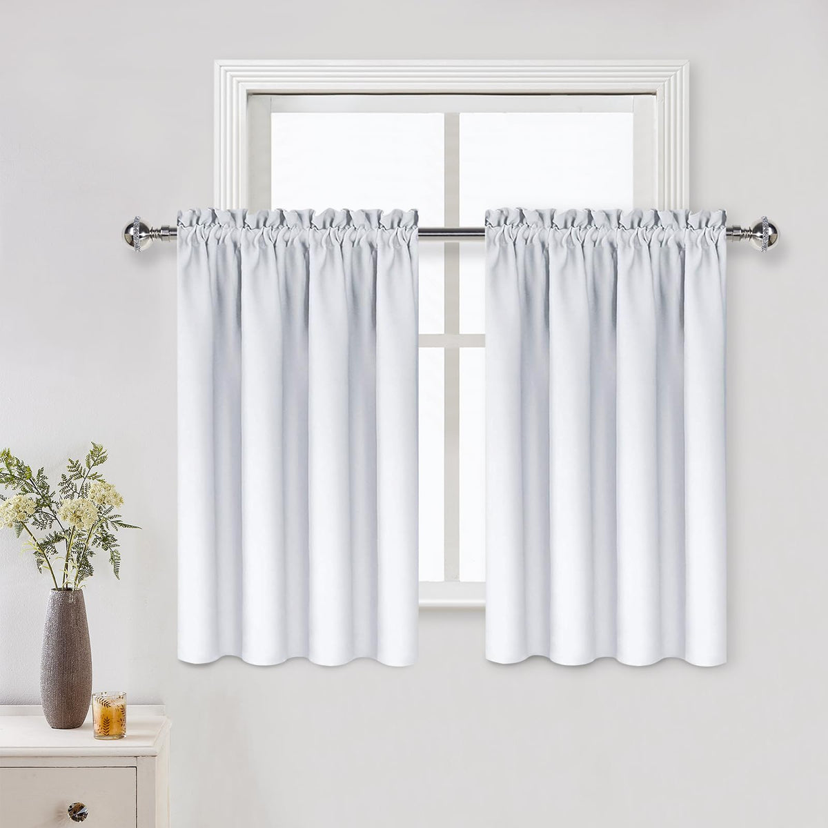 DWCN Blackout Curtains for Bedroom Living Room 42 x 63 Inch Long Black