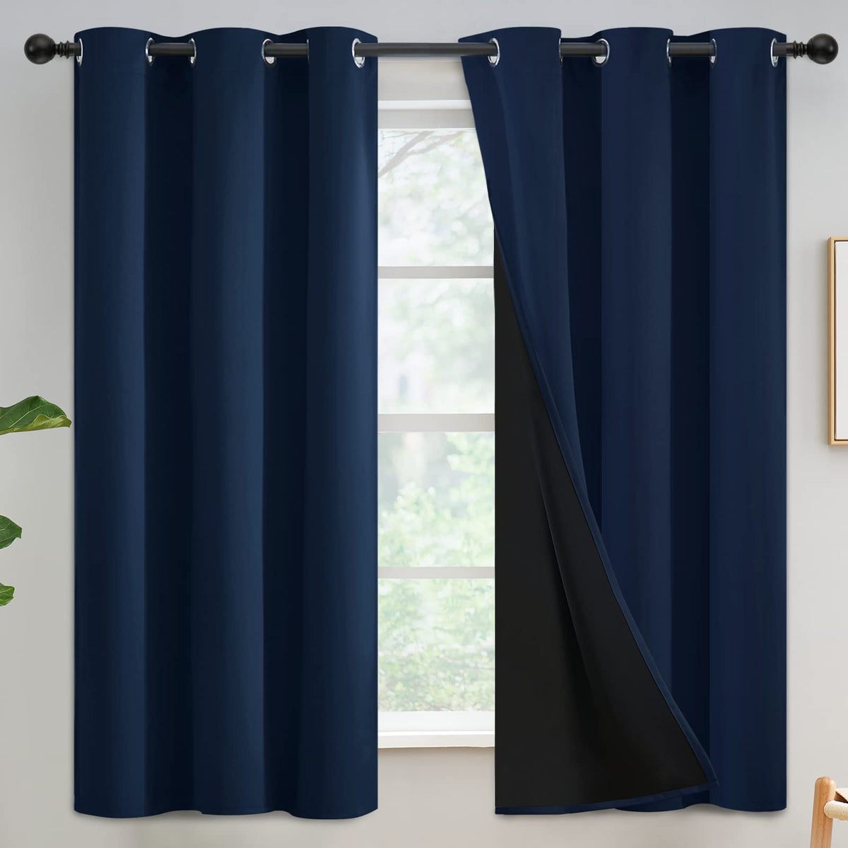 Yakamok Burgundy Red Blackout Curtains 84 inches Long for Bedroom 38" Wide