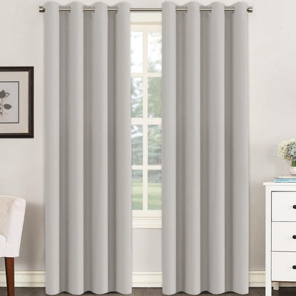 H.VERSAILTEX Blackout Curtains for Bedroom Thermal Insulated Room Darkening Living Room Curtains 63 Inch Long Grommet Privacy Protection Window Curtain Panels/Drapes for Nursery,2 Panels,Ivory/Cream