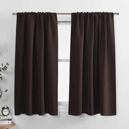 PONY DANCE Black Out Curtains 72 inch Long, Black, 2 Panels
