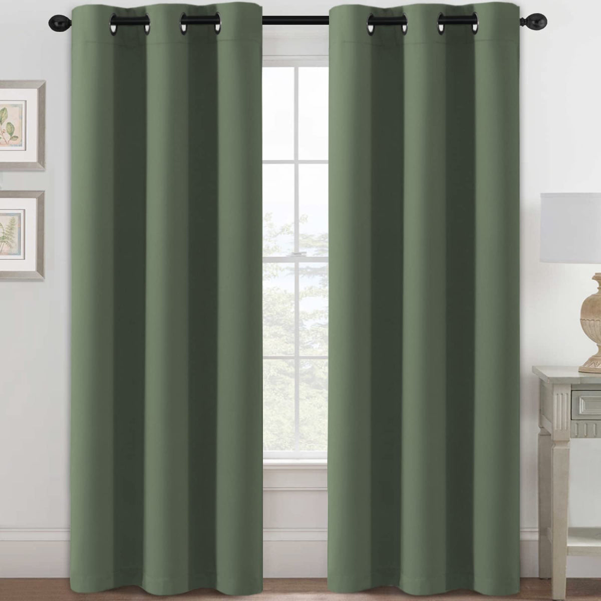 H.VERSAILTEX Blackout Curtains for Bedroom Thermal Insulated Room Darkening Living Room Curtains 63 Inch Long Grommet Privacy Protection Window Curtain Panels/Drapes for Nursery,2 Panels,Ivory/Cream