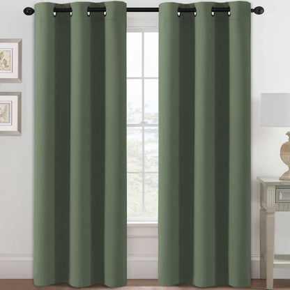 H.VERSAILTEX Blackout Curtains for Bedroom Thermal Insulated Room Darkening Living Room Curtains 63 Inch Long Grommet Privacy Protection Window Curtain Panels/Drapes for Nursery,2 Panels,Ivory/Cream