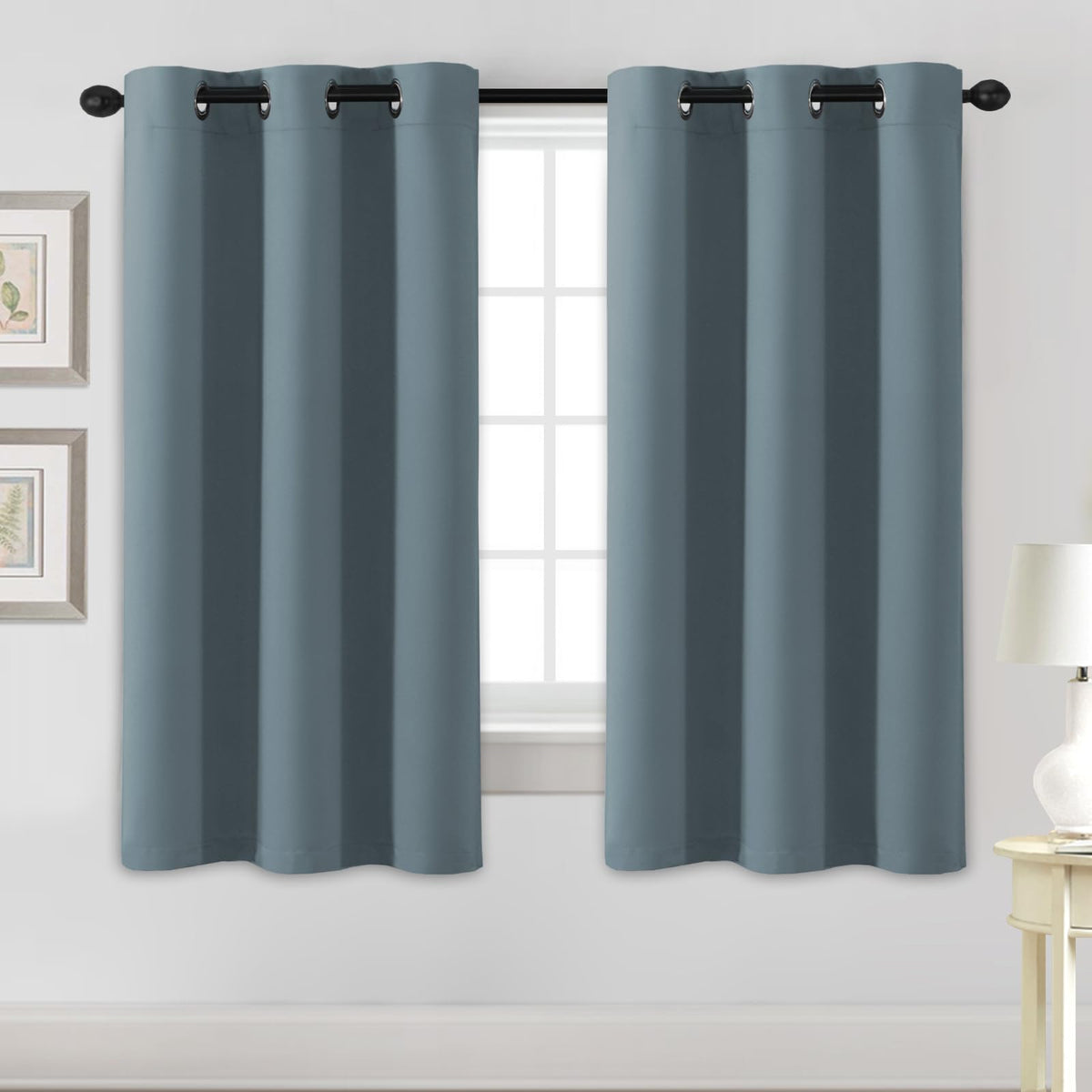 H.VERSAILTEX Blackout Curtains for Bedroom Thermal Insulated Room Darkening Living Room Curtains 63 Inch Long Grommet Privacy Protection Window Curtain Panels/Drapes for Nursery,2 Panels,Ivory/Cream