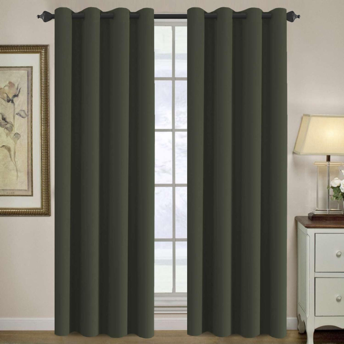 H.VERSAILTEX 100% Blackout Curtains for Bedroom Black Out Curtains 96 inch Thermal Insulated Long Blackout Curtains for Living Room, Energy Saving Curtains for Patio Door Grommet (1 Panel, Jet Black)