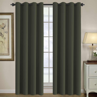 H.VERSAILTEX 100% Blackout Curtains for Bedroom Black Out Curtains 96 inch Thermal Insulated Long Blackout Curtains for Living Room, Energy Saving Curtains for Patio Door Grommet (1 Panel, Jet Black)