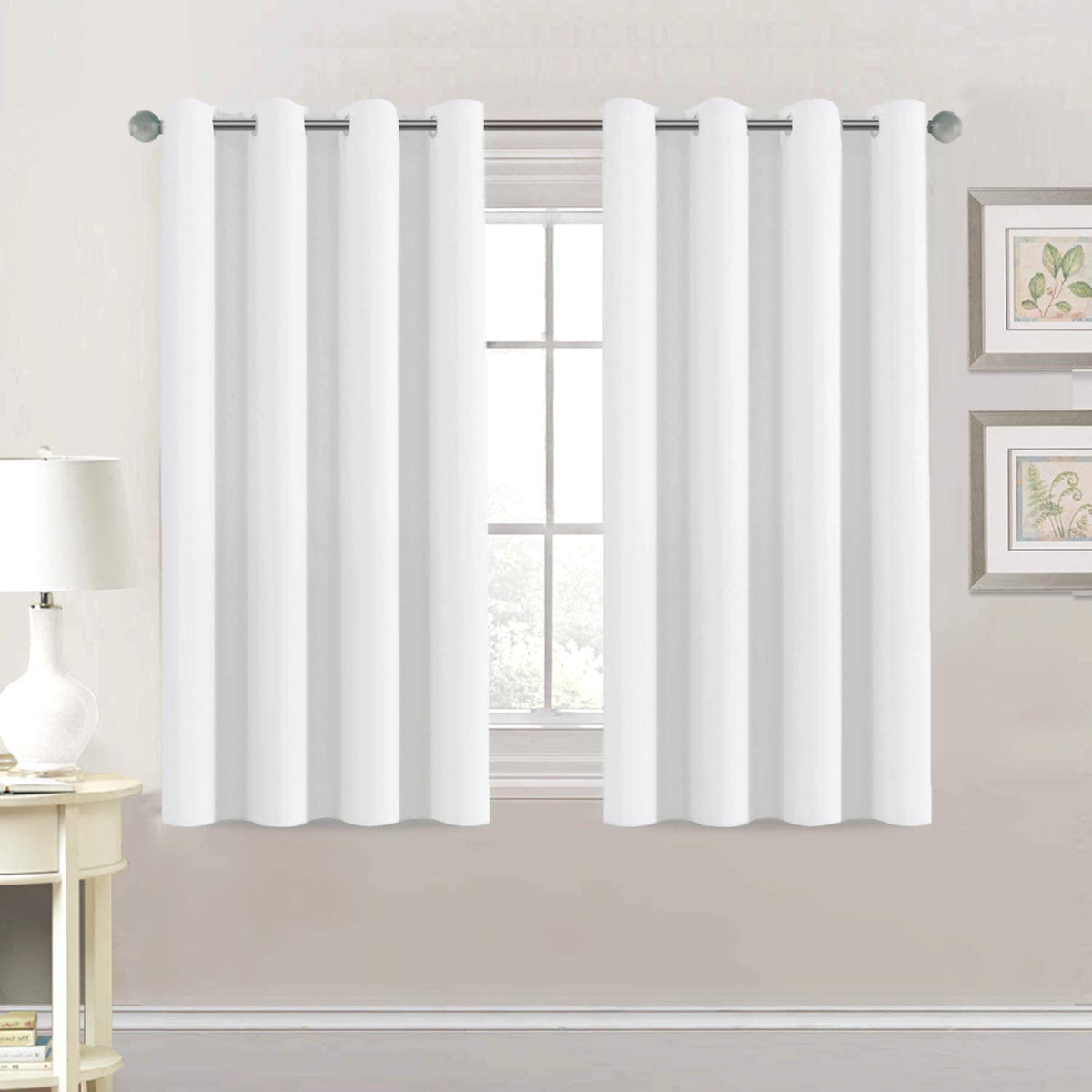 H.VERSAILTEX Blackout Curtains for Bedroom Thermal Insulated Room Darkening Living Room Curtains 63 Inch Long Grommet Privacy Protection Window Curtain Panels/Drapes for Nursery,2 Panels,Ivory/Cream