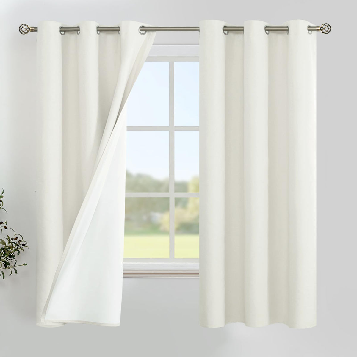 YoungsTex Black Blackout Curtains for Bedroom, Thermal Drapes Heat Blocking