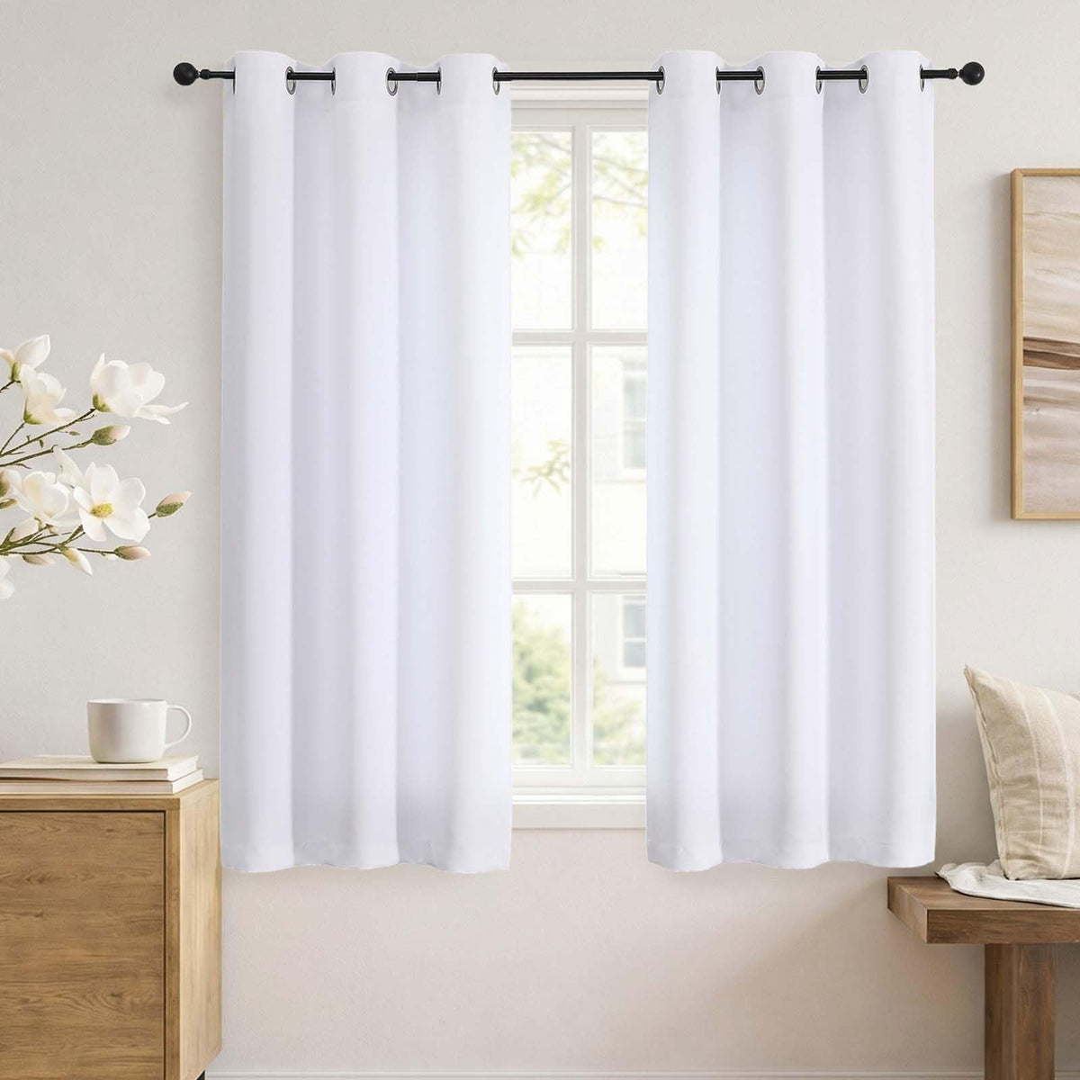 Simplebrand Sage Green Blackout Curtains 84 Inch Length 2 Panels Set for Bedroom/Living Room, Solid Room Darkening Thermal Insulated Grommet Energy Saving Window Treatment Drapes, Each 52" Wide
