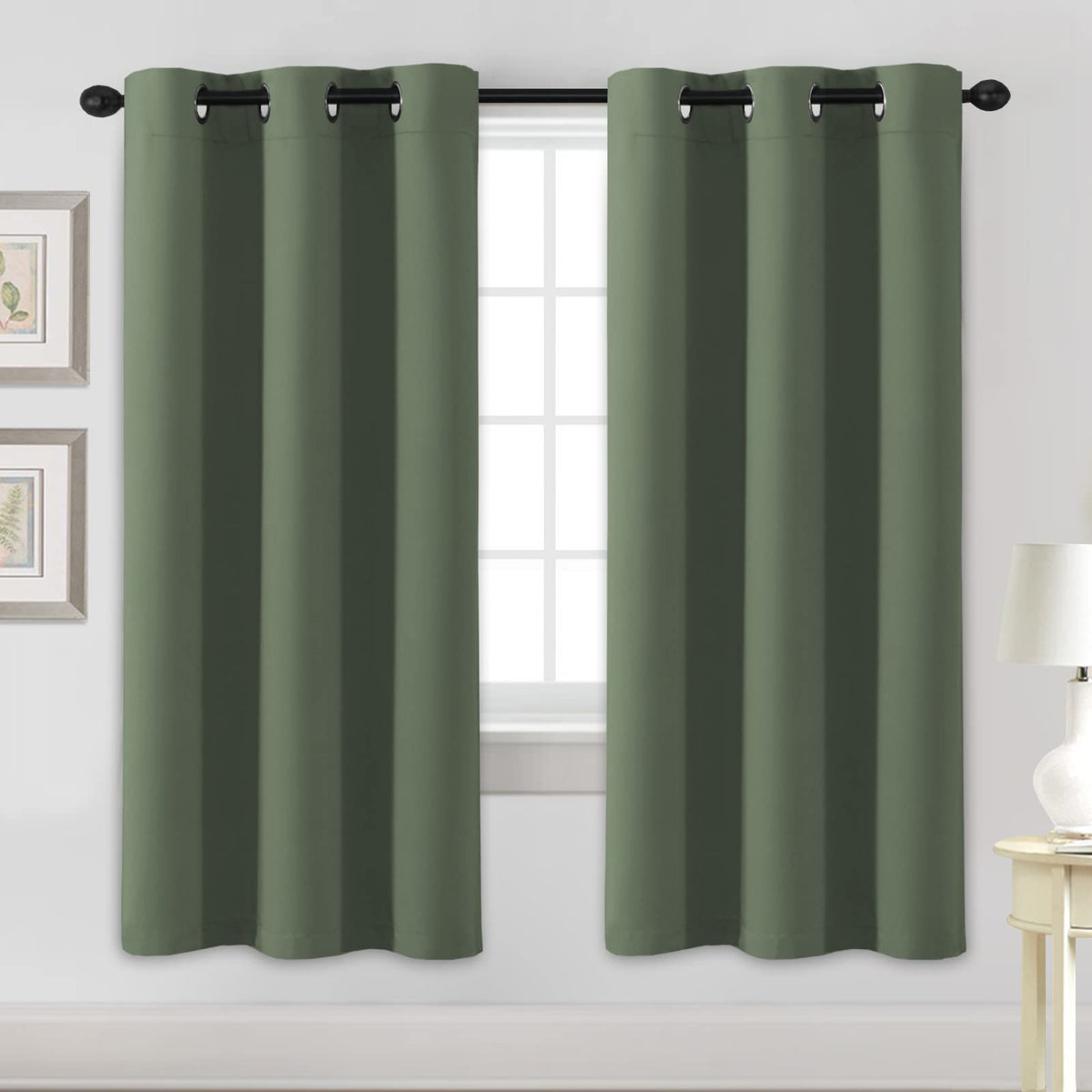 H.VERSAILTEX Blackout Curtains for Bedroom Thermal Insulated Room Darkening Living Room Curtains 63 Inch Long Grommet Privacy Protection Window Curtain Panels/Drapes for Nursery,2 Panels,Ivory/Cream