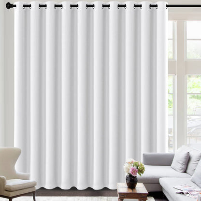 H.VERSAILTEX 100% Blackout Curtains for Bedroom Black Out Curtains 96 inch Thermal Insulated Long Blackout Curtains for Living Room, Energy Saving Curtains for Patio Door Grommet (1 Panel, Jet Black)