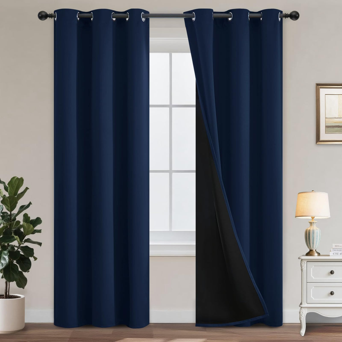 Yakamok Burgundy Red Blackout Curtains 84 inches Long for Bedroom 38" Wide